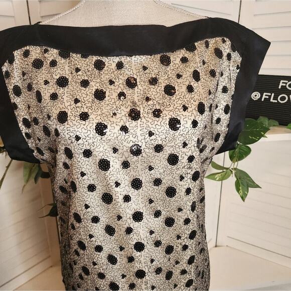 Ali Ra Womens Silk Sequined Geometric Pattern Short Shift Dress Size 4 - Picture 3 of 8